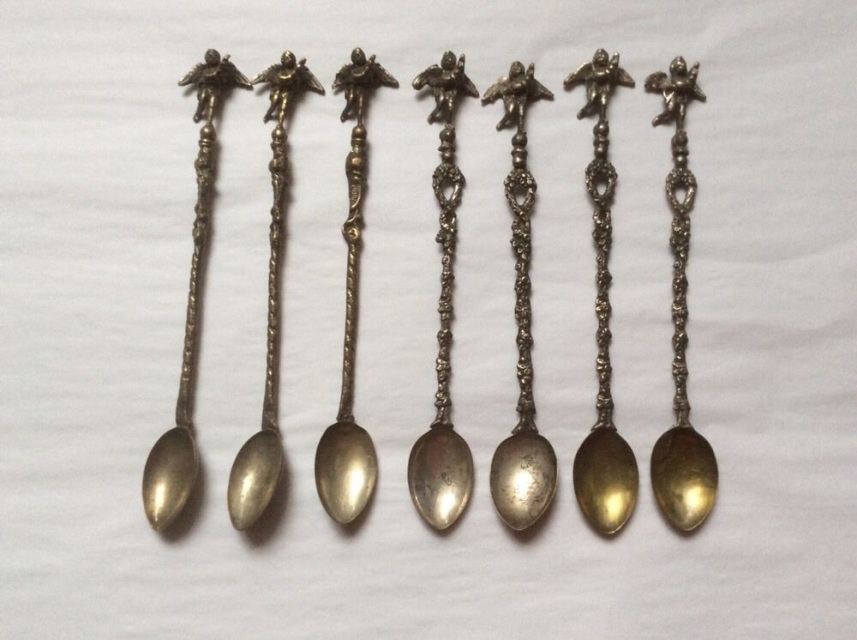 Antique Victorian Italian Flying Angel Metal Iced Tea Spoons, m34 (THIS ...